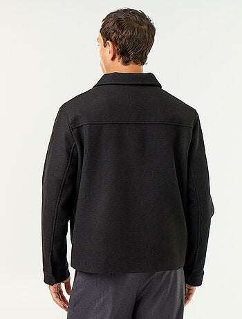 Giacca effetto lana con collo a camicia