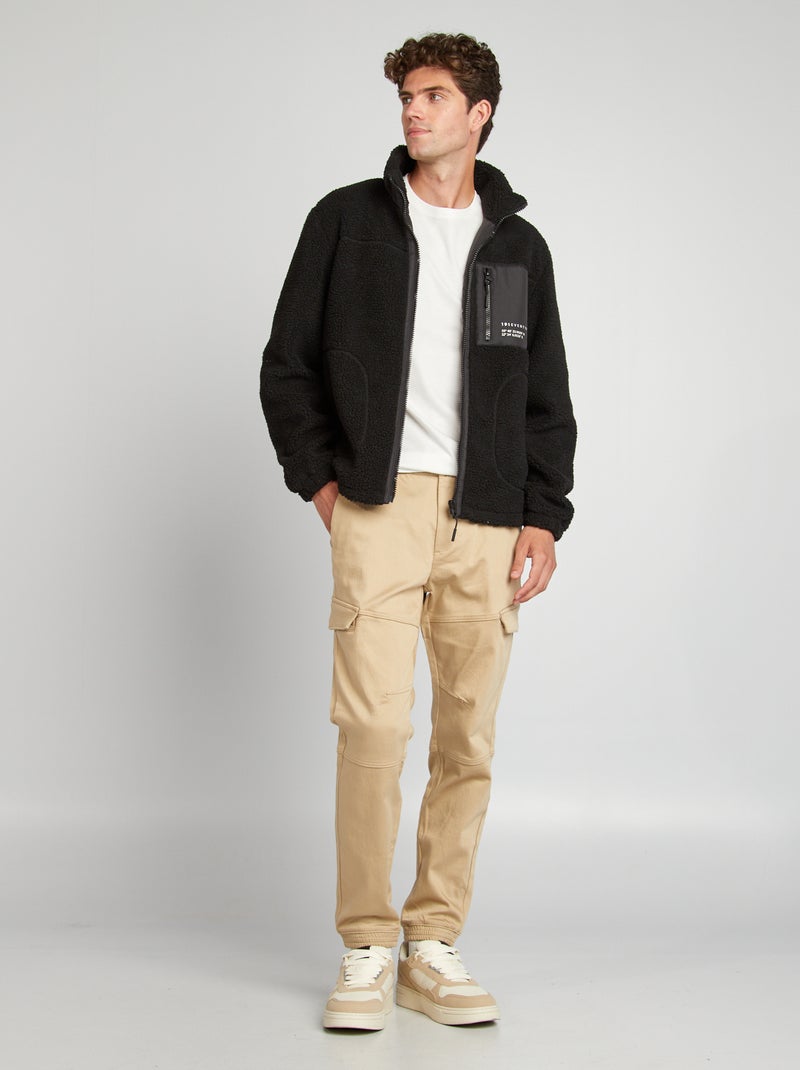 Giacca effetto montone NERO - Kiabi