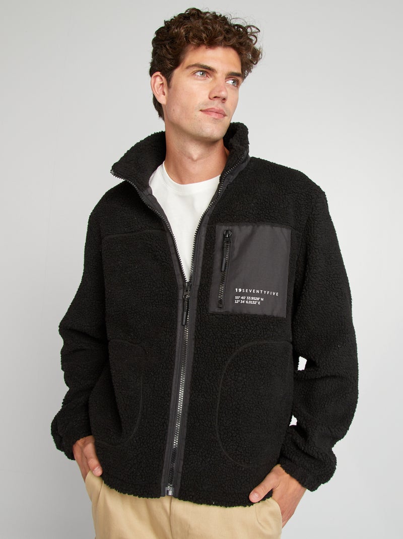 Giacca effetto montone NERO - Kiabi