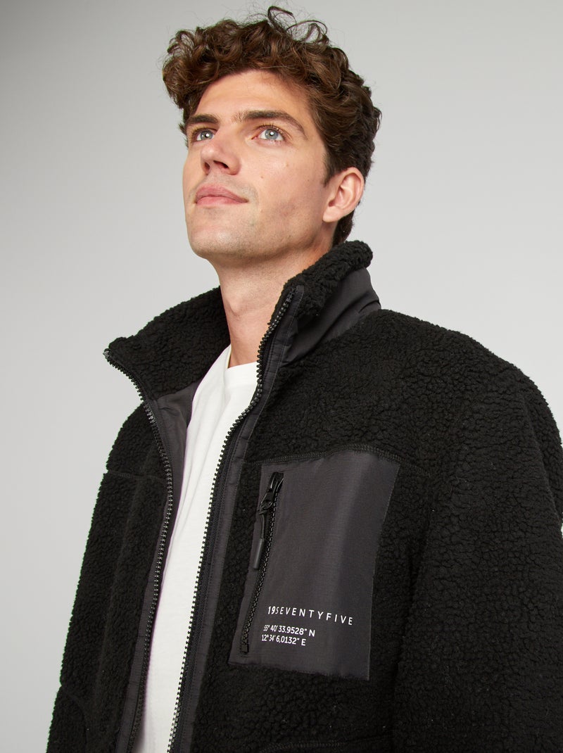 Giacca effetto montone NERO - Kiabi