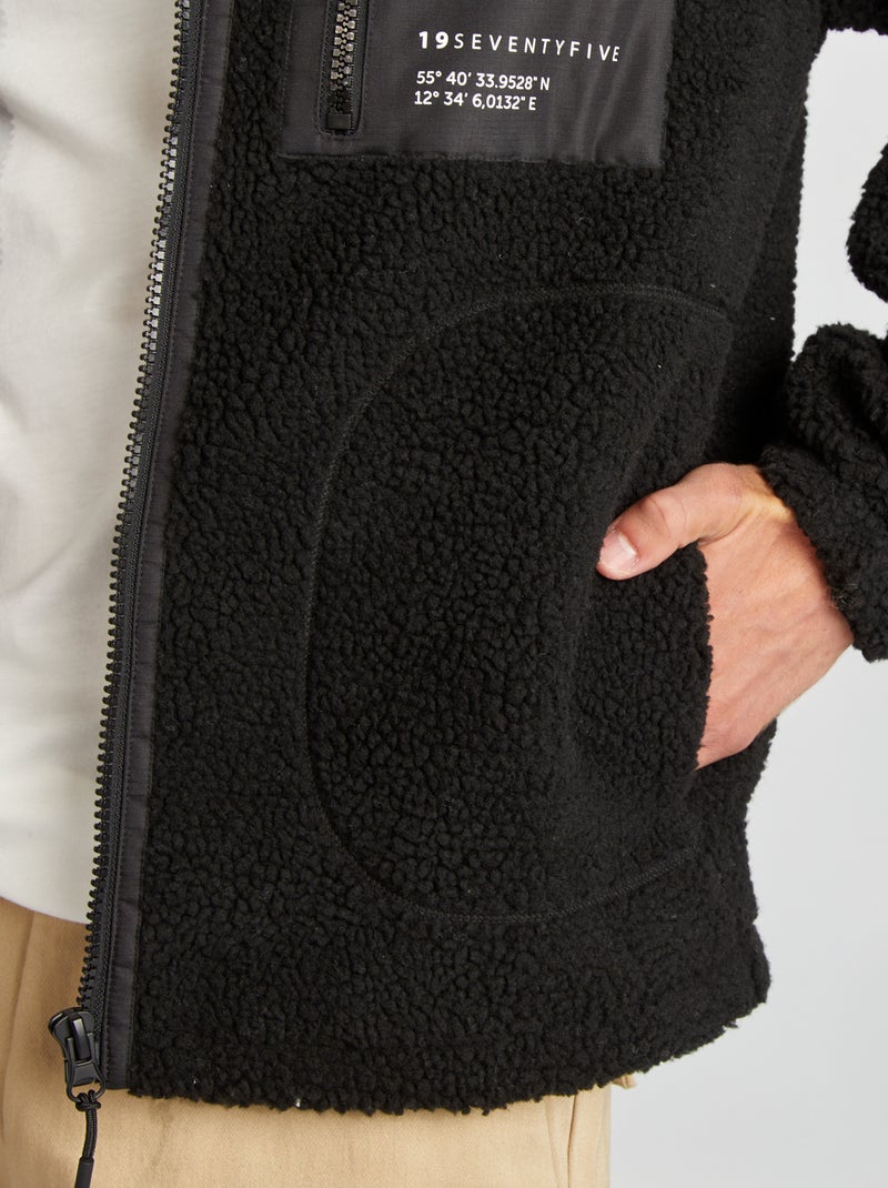 Giacca effetto montone NERO - Kiabi