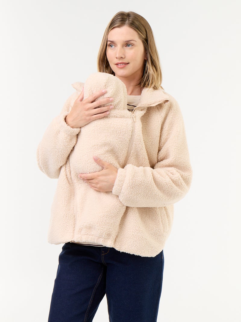Giacca effetto montone per maternità e portage Beige - Kiabi