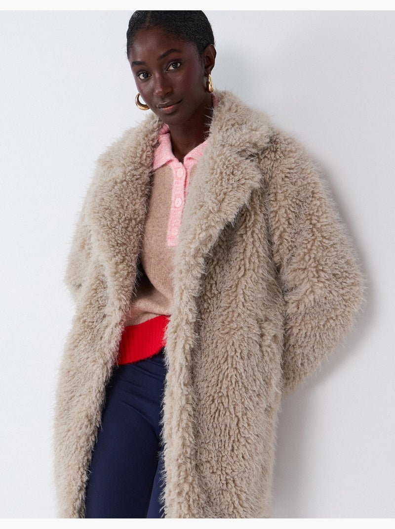 Giacca effetto pelliccia, mo fashion Beige - Kiabi