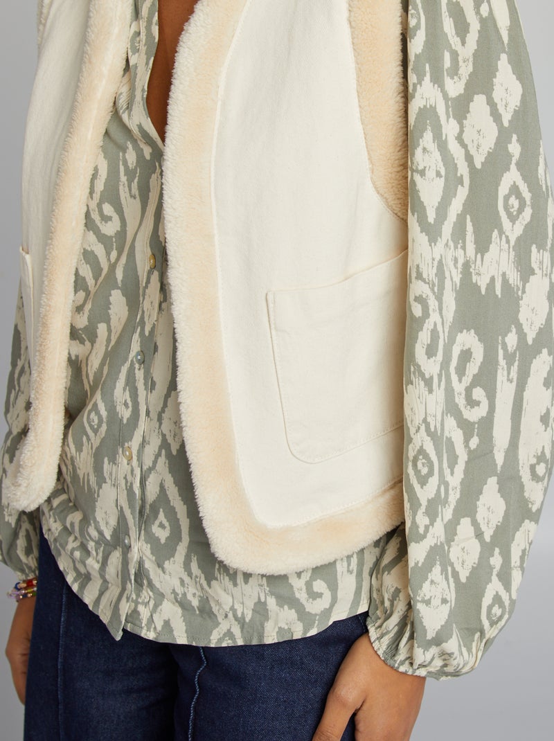 Giacca effetto peluche - BIANCO - Kiabi