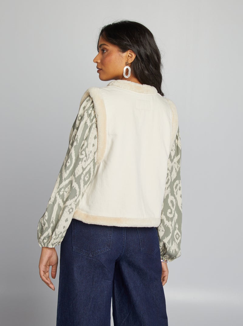 Giacca effetto peluche - BIANCO - Kiabi