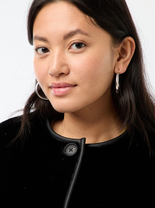 Giacca effetto peluche con collo rotondo - Kiabi