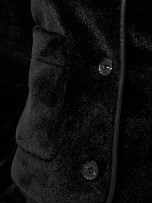 Giacca effetto peluche con collo rotondo - Kiabi