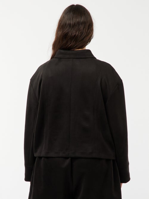 Giacca en finto camoscio con bottoni tinta unita - Kiabi