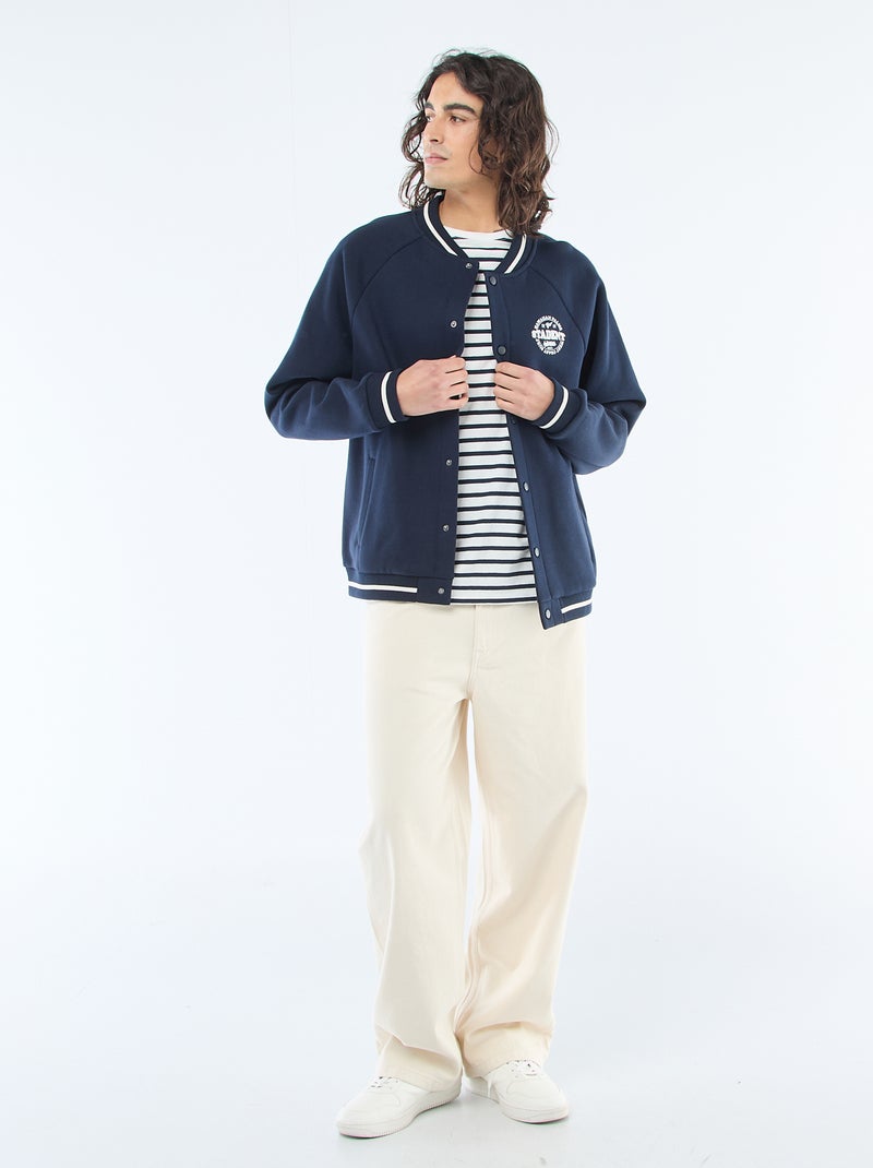 Giacca felpata stile americano Blu - Kiabi