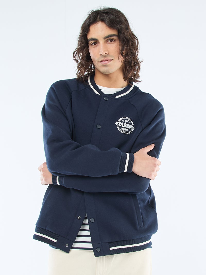 Giacca felpata stile americano Blu - Kiabi