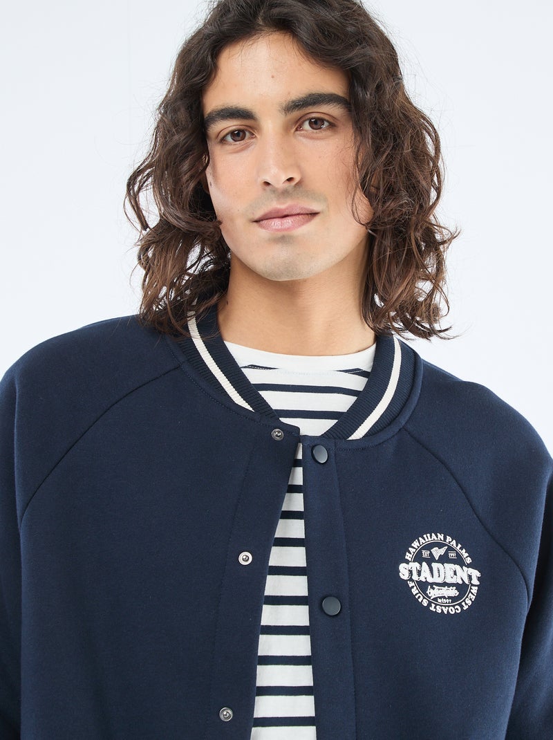 Giacca felpata stile americano Blu - Kiabi