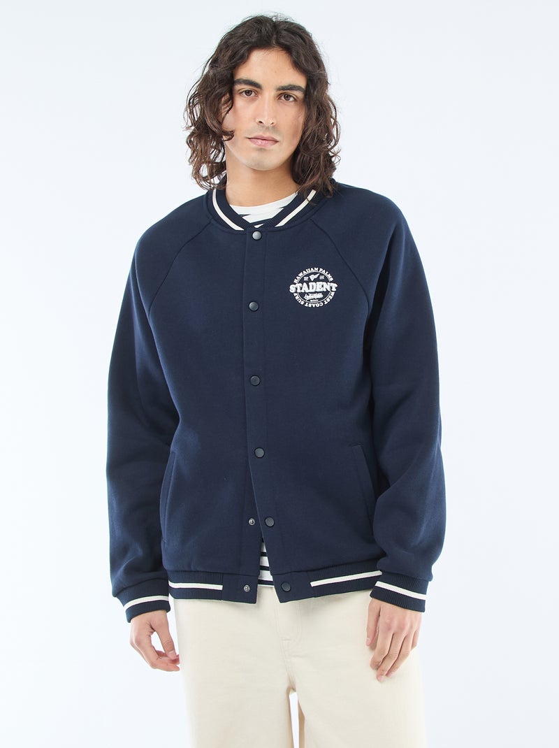 Giacca felpata stile americano Blu - Kiabi