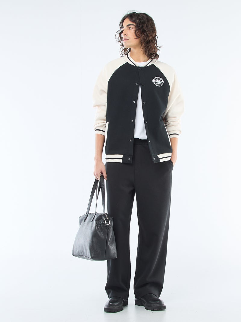 Giacca felpata stile americano Nero - Kiabi