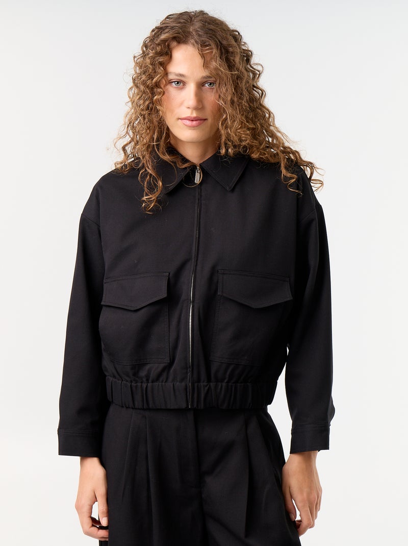 Giacca fluida con apertura a zip Nero - Kiabi