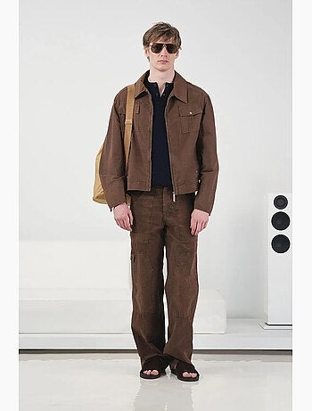Giacca gabardine cotone con tasca giesto