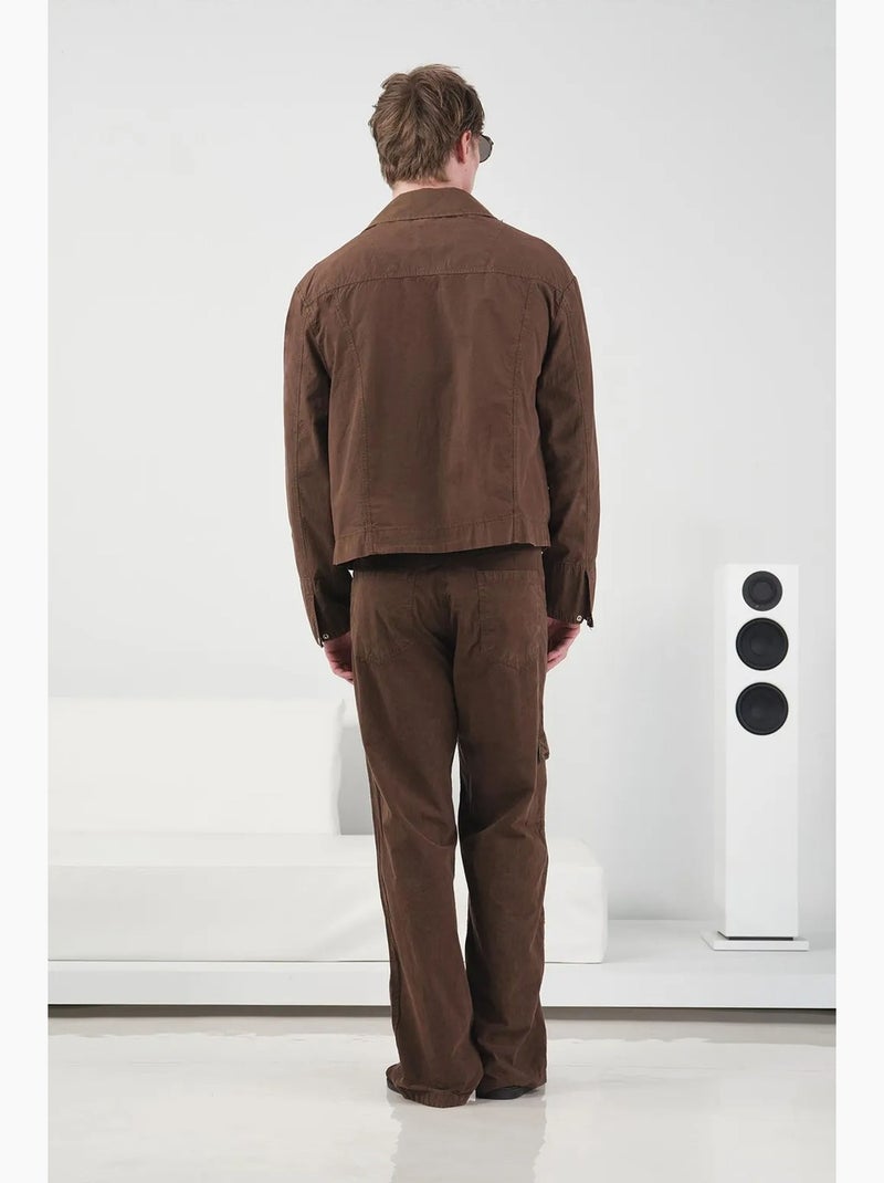 Giacca gabardine cotone con tasca giesto Marrone chiaro - Kiabi