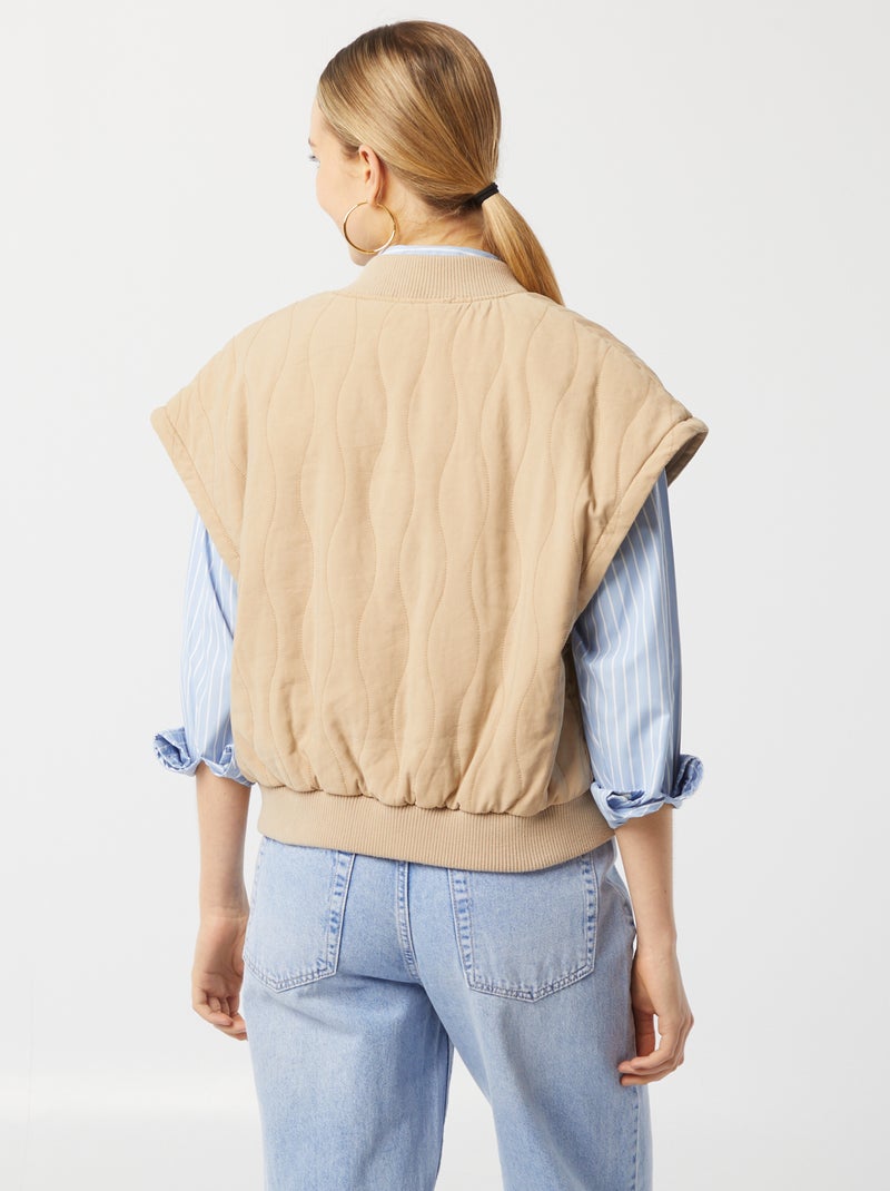 Giacca imbottita 2 in 1 con maniche staccabili BEIGE - Kiabi