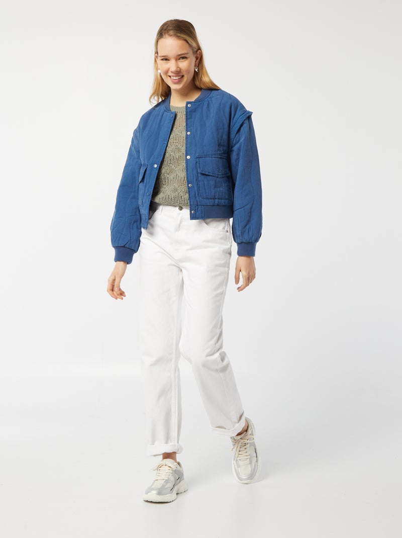 Giacca imbottita 2 in 1 con maniche staccabili BLU - Kiabi