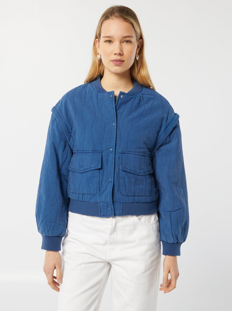 Giacca imbottita 2 in 1 con maniche staccabili BLU - Kiabi