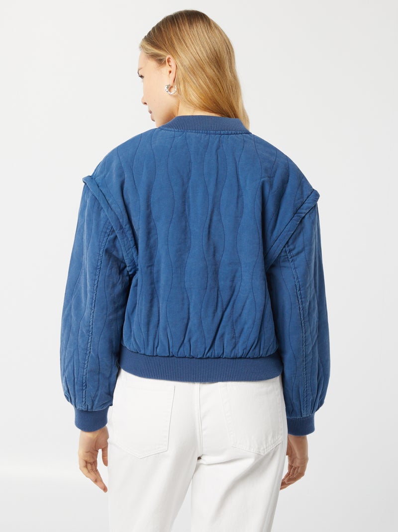 Giacca imbottita 2 in 1 con maniche staccabili BLU - Kiabi