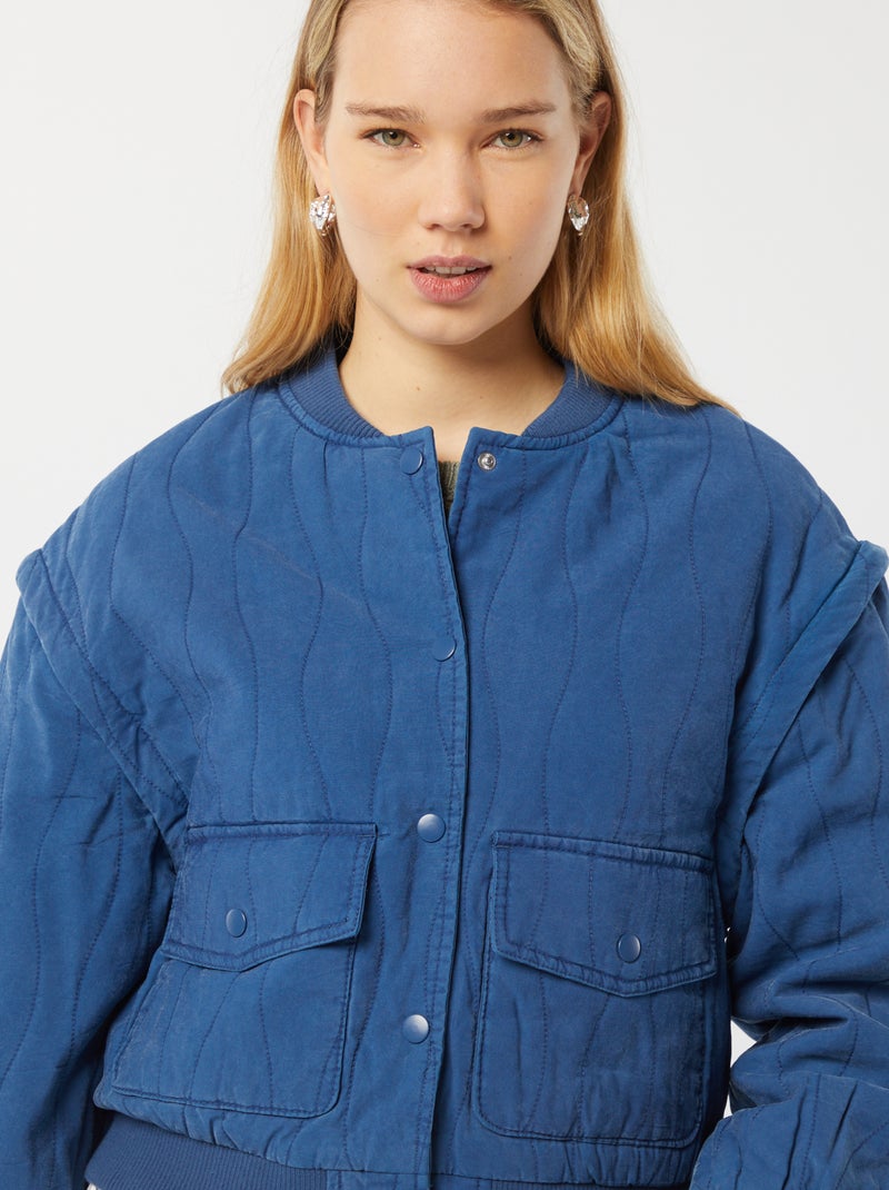 Giacca imbottita 2 in 1 con maniche staccabili BLU - Kiabi