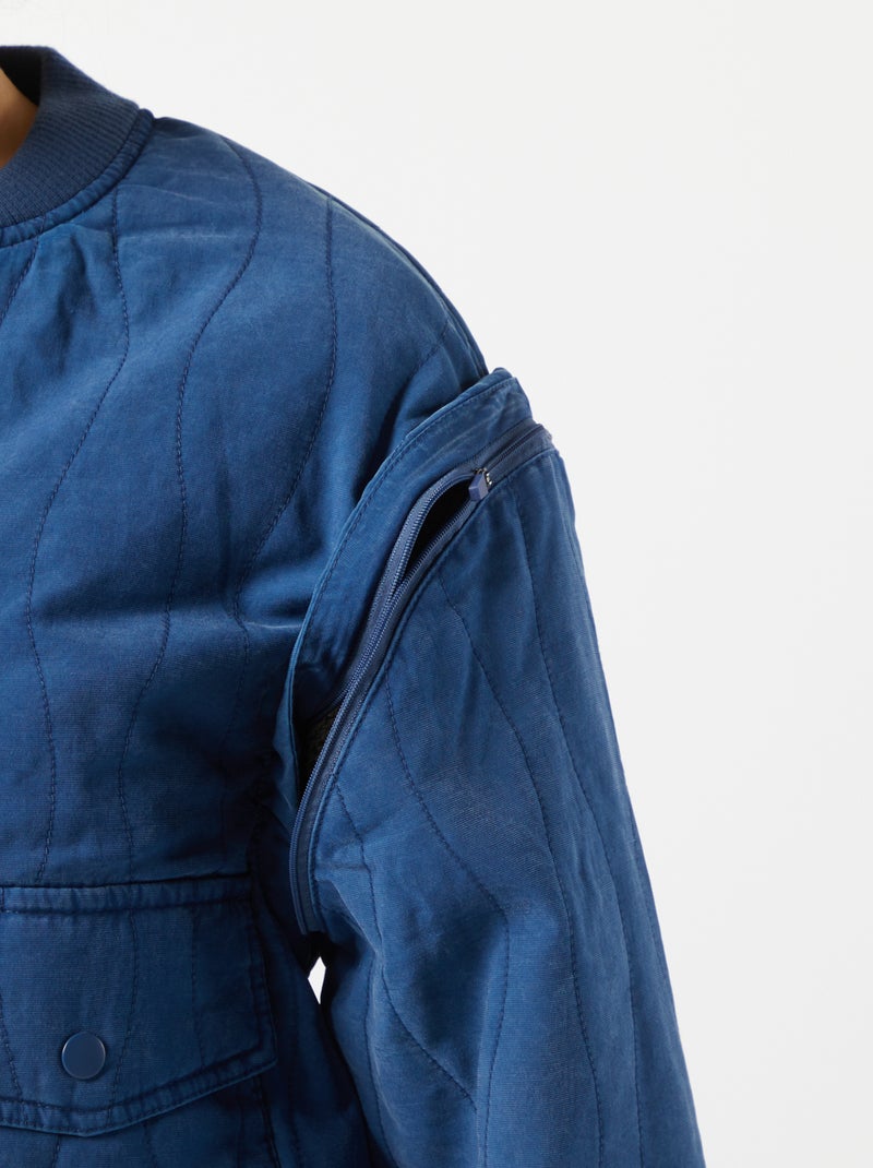 Giacca imbottita 2 in 1 con maniche staccabili BLU - Kiabi