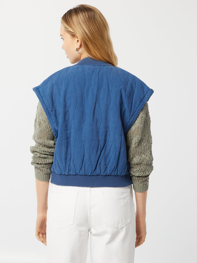 Giacca imbottita 2 in 1 con maniche staccabili BLU - Kiabi