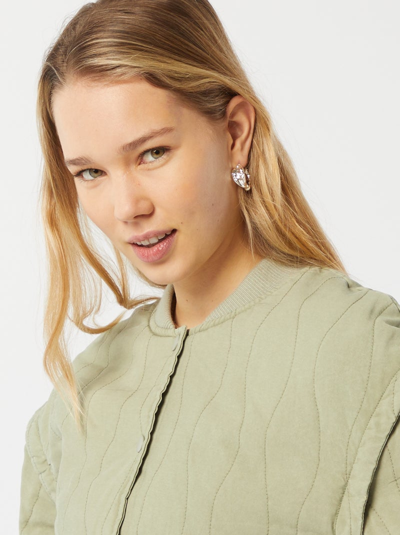 Giacca imbottita 2 in 1 con maniche staccabili KAKI - Kiabi