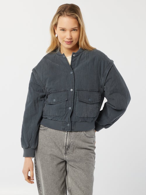 Giacca imbottita 2 in 1 con maniche staccabili - Kiabi