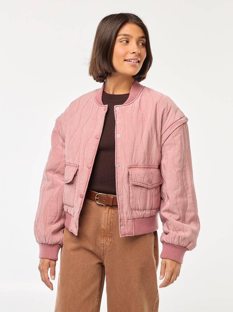 Giacca imbottita 2 in 1 con maniche staccabili Rosa - Kiabi