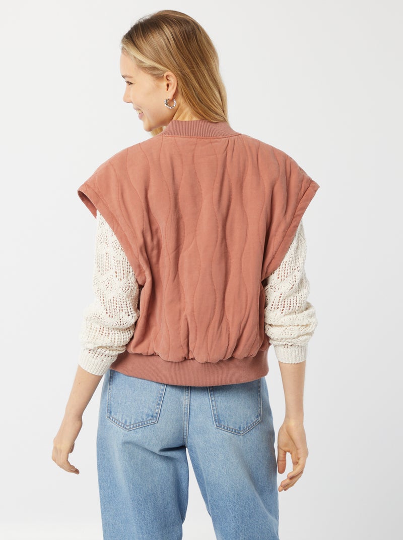 Giacca imbottita 2 in 1 con maniche staccabili ROSA - Kiabi