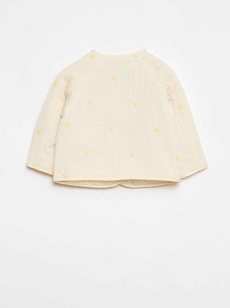 Giacca imbottita a collo rotondo in tessuto idrorepellente Beige - Kiabi