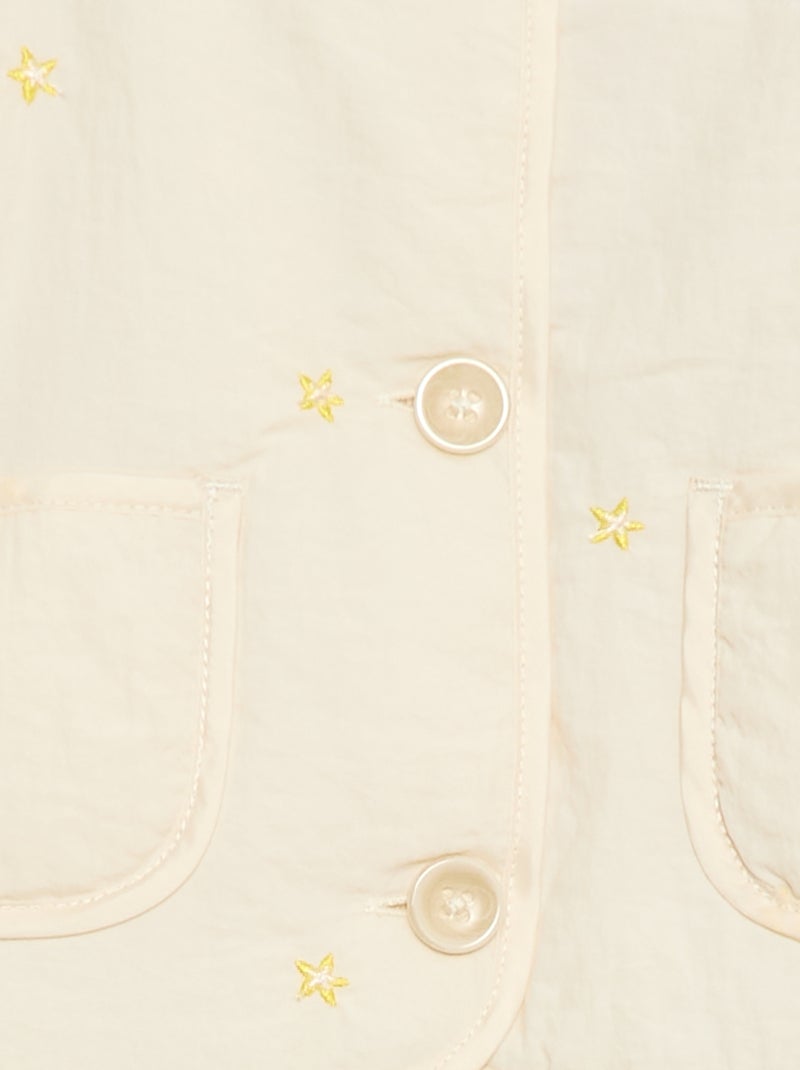 Giacca imbottita a collo rotondo in tessuto idrorepellente Beige - Kiabi