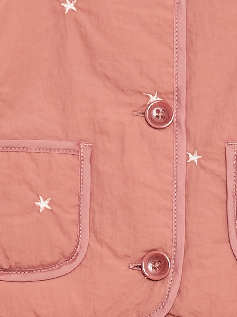 Giacca imbottita a collo rotondo in tessuto idrorepellente Rosa - Kiabi