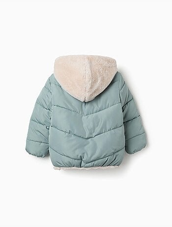 Giacca imbottita con cappuccio con fodera in peluche