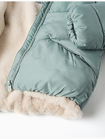 Giacca imbottita con cappuccio con fodera in peluche