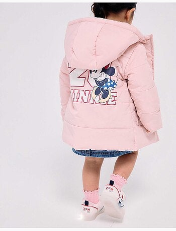 Giacca imbottita con cappuccio con stampa minnie