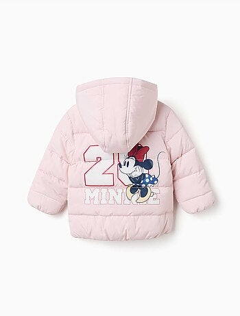 Giacca imbottita con cappuccio con stampa minnie