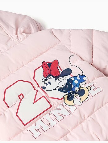 Giacca imbottita con cappuccio con stampa minnie