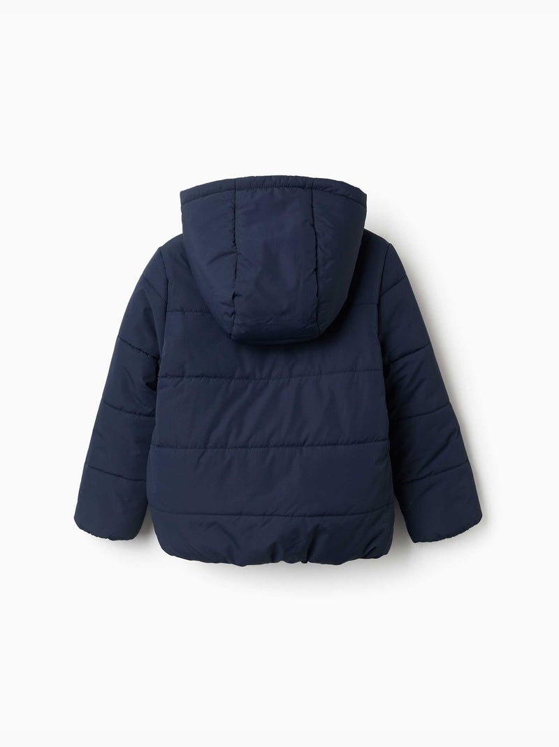Giacca imbottita con cappuccio e fodera in pile Blu Blu - Kiabi