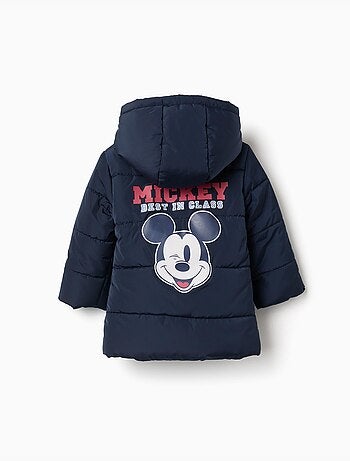 Giacca imbottita con cappuccio e stampa mickey