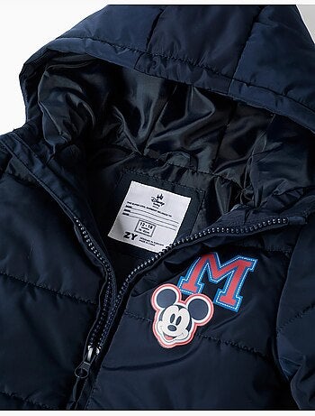 Giacca imbottita con cappuccio e stampa mickey