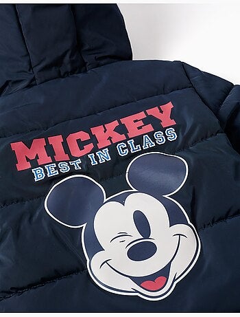 Giacca imbottita con cappuccio e stampa mickey