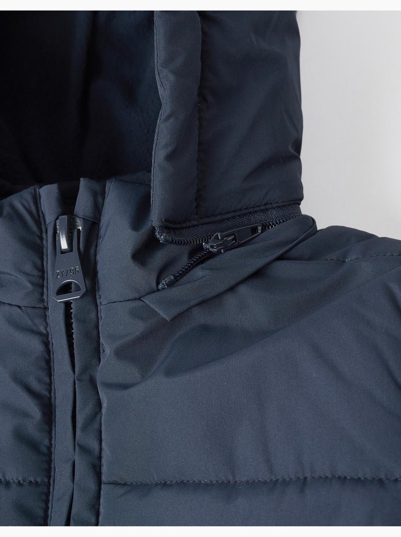 Giacca imbottita con cappuccio staccabile Blu scuro - Kiabi