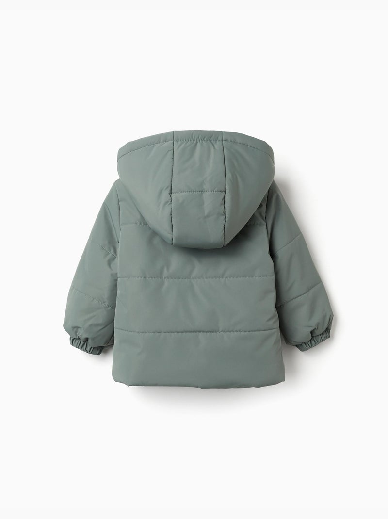 Giacca imbottita con cappuccio staccabile Verde scuro - Kiabi