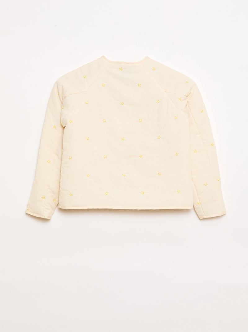 Giacca imbottita con motivo ricamato Beige - Kiabi