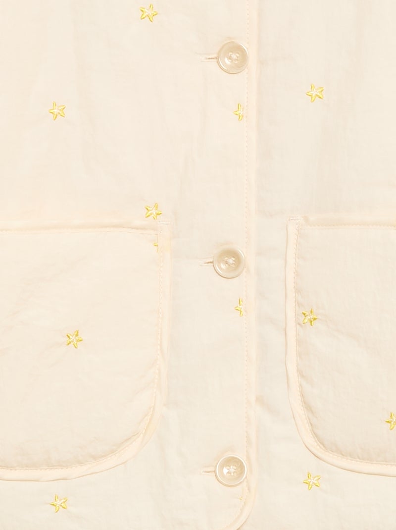 Giacca imbottita con motivo ricamato Beige - Kiabi