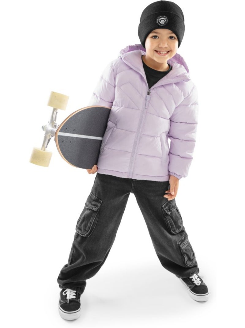 Giacca imbottita da bambini lifestyle bambini e bambine mousse Viola - Kiabi