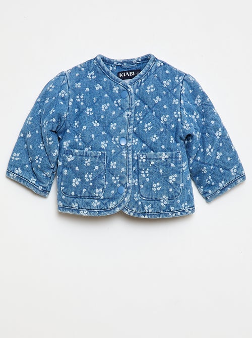 Giacca imbottita in denim con apertura a bottoni a pressione - Kiabi
