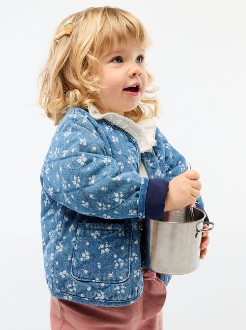 Giacca imbottita in denim con apertura a bottoni a pressione - Kiabi